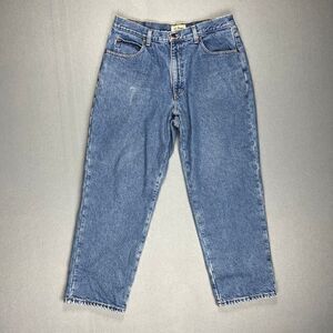 LL Bean Jeans Men's 35x29 Relaxed Cotton Plaid Flannel Lined Medium Wash Denim
